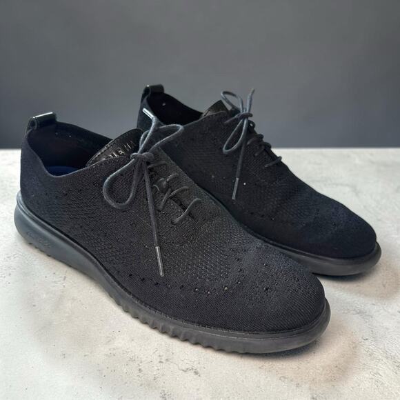 Cole Haan Other - Cole Haan Grand OS Knit Oxford Sneakers Mens 7.5M Black Lace Up Shoes
